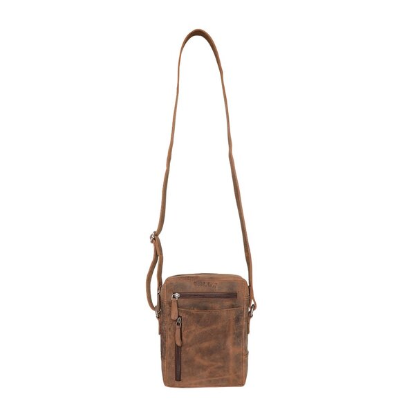 Leather Crossbody Sling Bag in Brown Hunter–Unisex Shoulder Bag Travel Daily Use - Picture 11 of 11